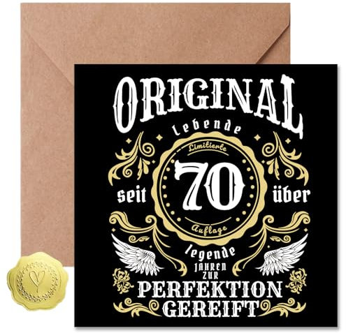 Sugeru Geburtstagskarte 70 Oldschool - 70 geburtstag karte mit Umschlag - Geschenke zum 70 Geburtstag Frau Mann - Lustige Geburtstagskarte(70)