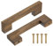 sourcing map 2Pcs Wood Drawer Pulls, 4 Inch Hole Center Square Wooden Drawer Pulls Cabinet Handles with Screws for Kitchen Dresser Wardrobes Door Cupboard, Dark Walnut
