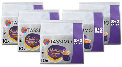 Tassimo Cadbury Caramel Hot Chocolate Pods x10 (Pack of 5, Total 50 Drinks)