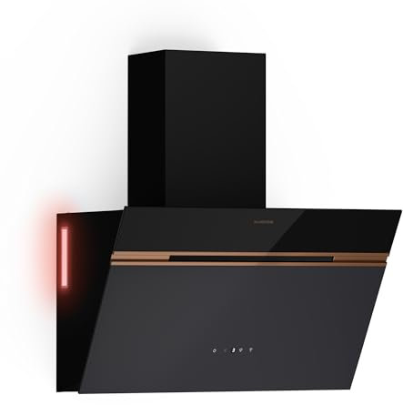 Klarstein Alina - Cappa da Cucina, 60cm, 520 m³/ora, Touch Control, Efficienza Energetica: A++, Cappa con LED, Silenziosa: 52 dB, Scarico & Ricircolo, Nera