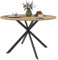 HOMCOM Table à Manger Ronde pour 4 Personnes Table de Cuisine 120 cm Style Industriel avec Plateau Aspect Bois et piètement croisé en Acier, chêne