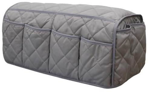 rflaueo 1pc Sofa Armrest Bag for Armchair with Tray Fabric Sofa Storage Pouch Multipurpose Car Side Storage Organizer for Tablet, Phone, Pad, Book, Magazines(U306-1)