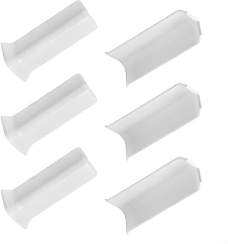 Zilimontt Lot de 6 blocs d'angle pour plinthe - Connecteurs d'angle intérieurs et extérieurs pour base murale de 10 cm de hauteur - Avec design autocollant - Blanc