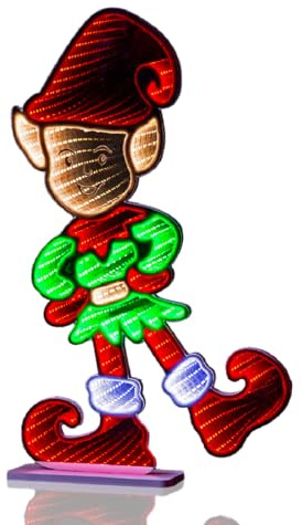 The Christmas Workshop Elf Infinity Light/Double-Sided Multi-Coloured Christmas Light / 5 Metre Lead Wire / 55cm Height Decoration (74259)