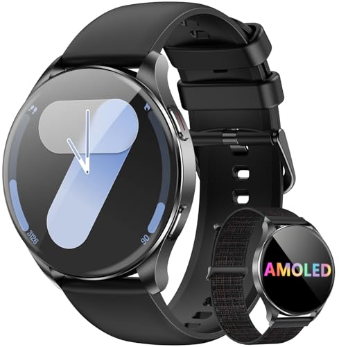 Blackview Montre Connectée Smartwatch Hommes Femmes - Écran AMOLED 1.43, Appels Téléphoniques Directs, Moniteur Fréquence Cardiaque 24/7 et Sommeil, Compatible Android iOS, Montre Sport Étanche IP68