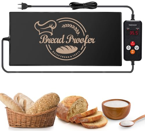 Gärmatte für Brot mit digitaler Temperatur- und Zeitsteuerung, 25 x 53 cm Heizmatte für Teigruhe, Sauerteig, Joghurt, Kombucha und Fermentation – Ideales Backzubehör für Hobbybäcker