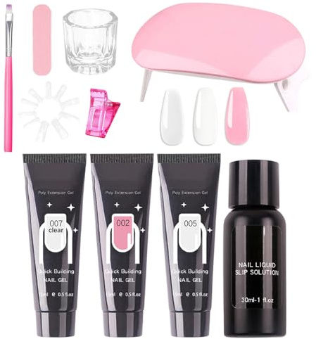 Poly Nagel Gel Kit Für Anfänger,Maniküre Zubehör | Verlängerungs-Gel für Nägel | Für Anfänger, Profis und Beauty-Liebhaber, für Frauen, Mütter und Bräute im -Salon