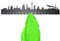 Radius Städtegarderoben - Skyline Wandgarderobe aus pulverbeschichtetem Stahl mit 19 Haken - 80 x 3 x 18 cm, Schwarz (RAL 9005) - über 45 verschiedene Motive (Hamburg)