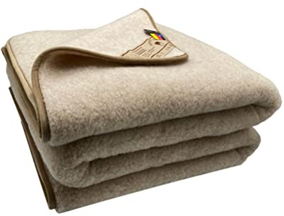 Coperta di lana, copriletto in 20% lana di alpaca, 80% lana merino (180 x 200 cm)