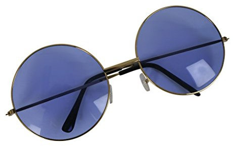 KarnevalsTeufel.de Hippie Brille, sortierte Farben (blau)