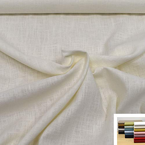 MAGAM-Stoffe Julia 100% Leinen Stoff uni Oeko-Tex Meterware 50cm (02. Natur)