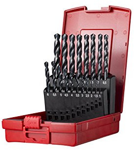 Dormer A190201 HSS High Speed Steel Jobber Drill Bits with 118 Degree Standard Point, Set of 19