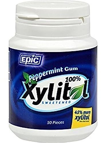 Epic Dental Peppermint Xylitol Gum 50 Pieces (5 Pack)