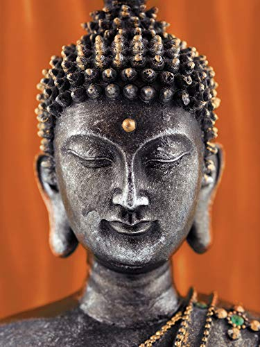 1art1 Buddhismus Poster Buddha Statue Orange Kunstdruck Bild 80x60 cm