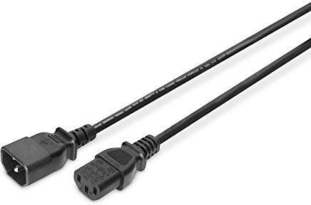 DIGITUS Prolunga per cavo di collegamento alla rete - 5,0 m - da C14 a C13 - spina/presa - H05VV-F3G - 1,0 mm² - Cavo di alimentazione