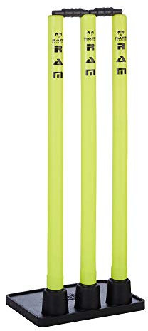 Ram Cricket Plastic Flexi Cricket Stumps with Bails - Rubber Base Cricket Wickets in 2 sizes – Junior 27” & Senior 28” Tall Stumps – Cricket Training Equipment - Suitable for Indoor and Outdoor use