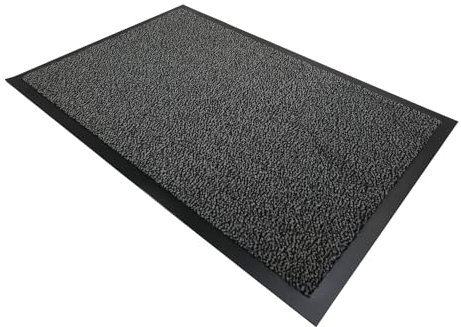 CASA Tessile Nevada Zerbino Tappeto asciugapassi Rettangolare Zerbino Antiscivolo per Ingresso, Interno Esterno per Casa o Ufficio - Grigio, 90x120 cm.
