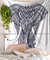 Indischer Wandteppich, Elefant, Mandala, Hippie, indischer traditioneller Überwurf, Strandtuch, Wandkunst, College, Wohnheim, Bohemian, Wandbehang, Boho-Kunst, weiß