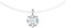 MYA art Damen Halskette Collier Kette Halsband Nylon Nylonband mit einem weißem Stein Steinchen Anhänger Brautschmuck 925 Sterling Silber MYASIKET-61