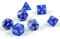 shibby 7 polyedrische Würfel für Rollen- und Tabletopspiele in blau mit Beutel