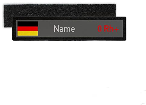 Namenschild Deutschland Blutgruppe 0 Rh positiv Bundeswehr BW Einheit #25860