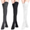 SATINIOR Calze Extra Lunghe Coscia Alta di Cotone per Stivali, Ragazze e Donne (Nero, Grigio Scuro, Bianco, 3)