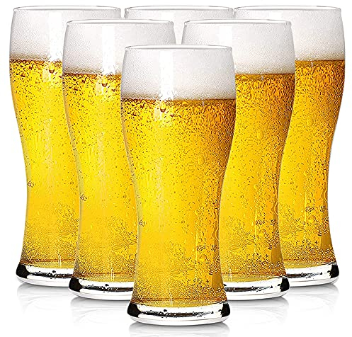 BPFY 6 unidades 16 oz Pilsner Vasos de cerveza, Bar Glassware, Vasos de beber para el hogar cocina entretenimiento