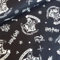Harry Potter Hogwarts-Logo, schwarzer Baumwollstoff, jeweils 110 cm breit und 50 cm lang.