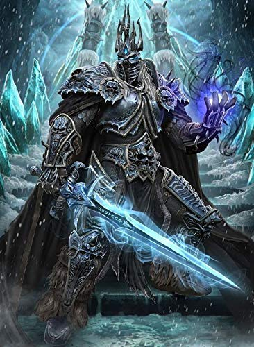 ACEYCYS 5D Diamond Painting Stickset, DIY Round Diamond Cross Stitch für World of Warcraft Charaktere, Mosaic Home Decoration Painting 40x50CM