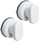 ProLeo Suction Cup Handles, Pack of 2 PVC & ABS, for Doors, Fridges, Drawers, Cupboards, Bathroom, Balcony, Tiles, Glass, White & Silver