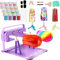 WAQONUY Double Cup Turner for Crafts Tumbler Metal Rotating Spinner Machine for Drying Epoxy Resin with Hot Air Gun & Drying Rack(Purple)