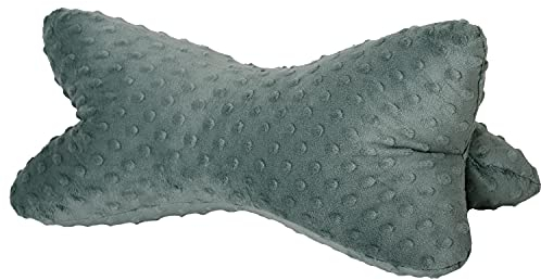 Dr. Berger Leseknochen Nackenrolle Lesekissen 40x18 cm Minky Design - 380g Baumwolle extra flauschig – ergonomisches Nackenkissen zum Entspannen für bequemes Lesen, TV, Reisen, grün