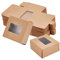 NBEADS 30 Stück 8x8x4cm Geschenkboxen Mit Fenster, Wiederverwendbar Quadratische Geschenkboxen Aus Pappe Karton Display Back schachtel Für Geschenk Schmuckverpackung, Kamel