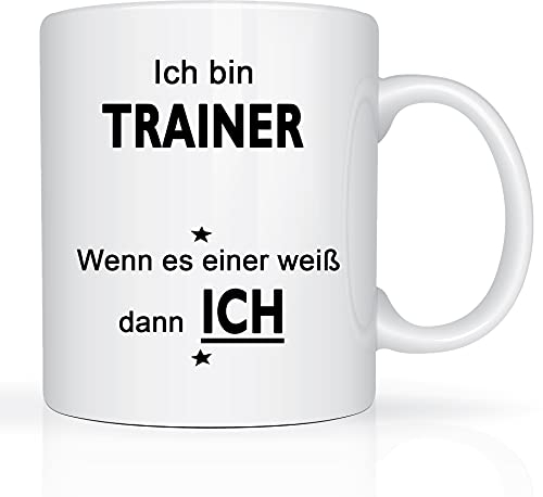 Print-Klex Berufstasse mit Trainer Motiv Bedruckt Trainer Tasse für Beruf Geschenk Kaffeebecher Geschenktasse Teetasse Arbeitstasse Arbeitsbecher mit Druck 330ml Beruf Tasse