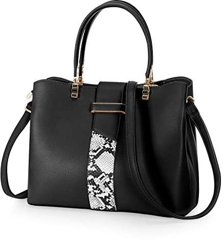 HAWEE Elegante Damen Handtasche Mittelgroße Crossbody Henkeltasche PU Leder Shopper Umhängetasche Frauen Schultertasche mit Tragegriff Oben, Schwarz