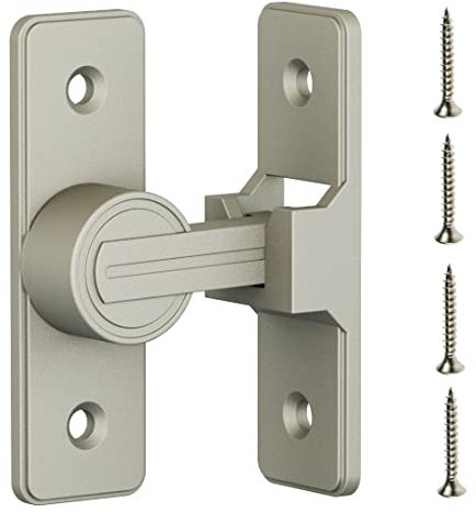 Verrou de porte de grange - 90 degrés - Verrou de porte coulissante - Serrure de porte de sécurité pour salle de bain, garage, chambre, armoire, grange - Verrou de porte de sécurité durable en alliage