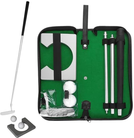 Golf Putting Cup Toilet Set con Putter Allenamento Pieghevoli Foro 2 Palline e Borsa da Trasporto con Cerniera Golf Adulto in Casa per gli Appassionati