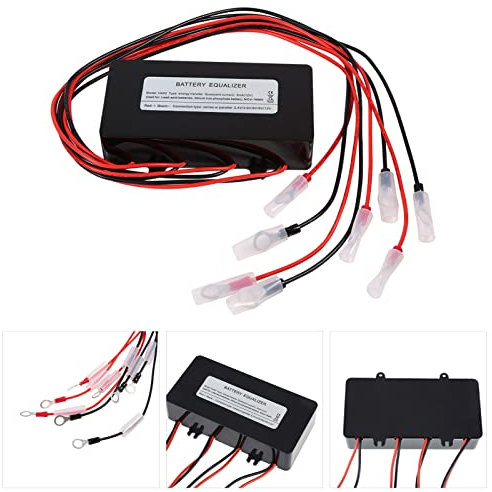 Jadeshay 48V Battery Equalizer 4x12V Battery Balancer Equalizer Solar Charge System for Gel/Flood/AGM Lead Acid Batteries,with Reverse Polarity Protection