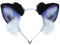 Dodheah Katzenohren Haarreif Fuchs Wolf ohren Stirnband Haarnadel Haarschmuck Halloween Weihnachten Kostüm Anime Cosplay Mädchen Damen Schwarz Lila