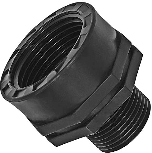 MegaHaustechnik Muffen Nippel aus Kunststoff PP Innengewinde IG 2 x 1 1/2 Zoll Außengewinde AG reduziert Gewinde Fitting Trinkwasser geeignet Reduzierung Verbinder Verschraubung Adapter Stück