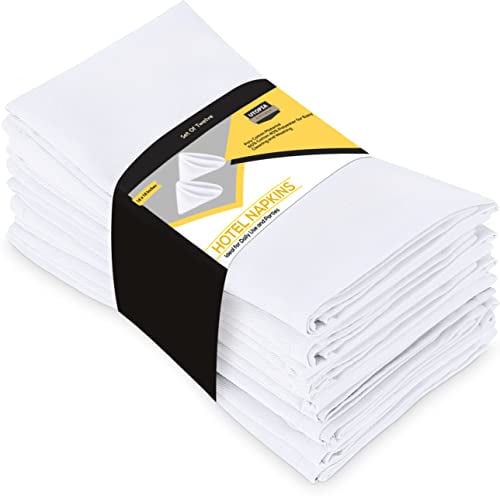 Utopia Kitchen Stoffservietten [12er Pack, Weiß] 50x50 cm Waschbare Tischservietten für Hotel, Mittagessen, Restaurant, Hochzeiten, Veranstaltungen und Partys