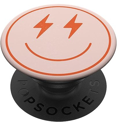 Happy Face Smile Lightning Bolts Augen betrübt PopSockets Klebender PopGrip