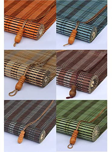 V3VOGUE Natural Wooden Roller Blinds Bamboo Shades For Window - Bamboo Curtain - For Indoor And Outdoor SunShade Partition Decorative, For Kitchen, Garden, Pergola, Roll Up Blind