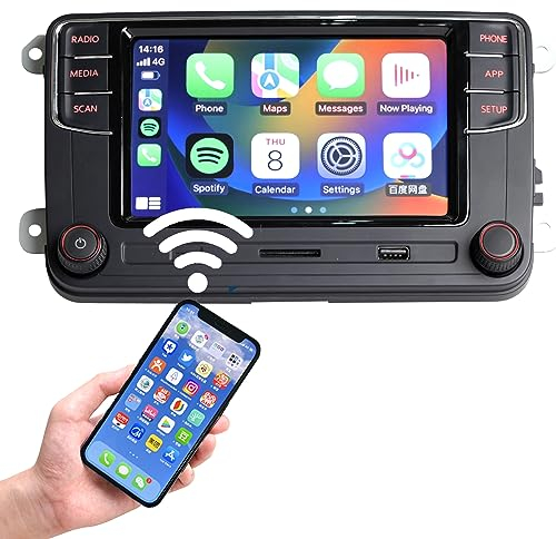 Rilycay RCD360 RCD330 Radio 6RD 035 187B Radio mit Carplay & Android Autoradio Audio Bluetooth MirrorLink für Golf 5 6 MK5 MK6 Polo Passat B6 B7 CC Tiguan(RCD360 Plus)