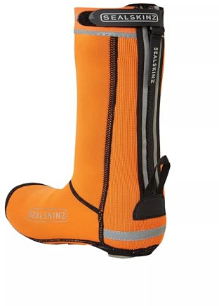 SEALSKINZ | Hempton | Unisex All Weather Water-Repellent Cycle Overshoe for Extreme Weather | Cycling Accessories | Easy to Adjust Orange