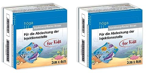 Injektionspflaster Ocean for Kids 2cm x 4cm, 100 Stück. Für die Abdeckung der Injektionsstelle aus Vlies 26 g (Packung mit 2)