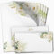 10 Briefpapier mit Briefumschlag SET | Romantisch Brief weisse Rosen | Papier und Umschlag mit Design-Motiv bedruckt | 90 g/m²
