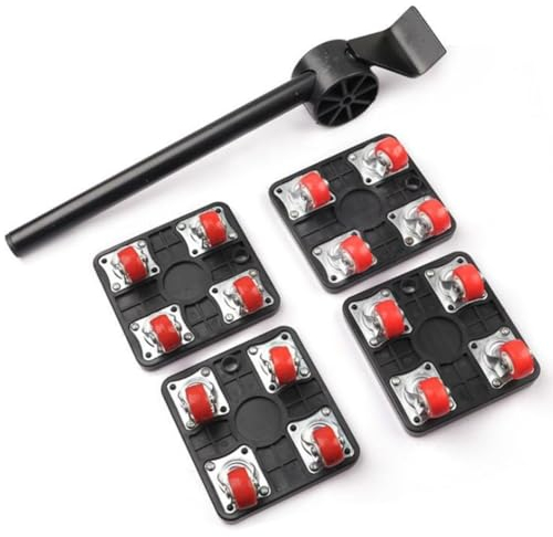 5 Pièces Outil de Déplacement de Meubles, Kit de Leve Meuble Lourd, Leve Meuble roulettes, Cric de Meubles et roulettes pour Meubles, Patins Rotatifs à 360 Degrés, Kit Demenagement Meuble