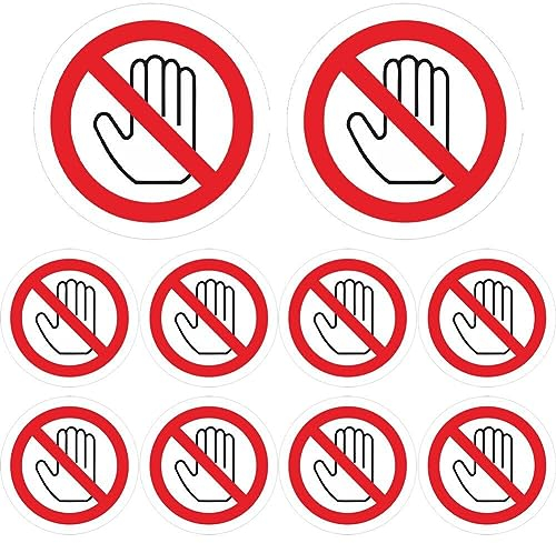 No-Touch-Aufkleber 10 Stück selbstklebend „Do Not Use Hand Sign“-Aufkleber rundes Sicherheitswarnschild für „Hände Weg“-Erinnerungen