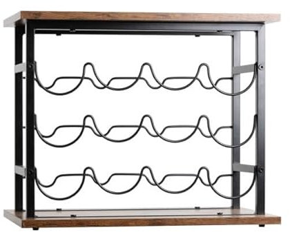 EMINZA Meuble Range-Bouteilles Industriel 12 emplacements (H40 cm) Auguste Noir